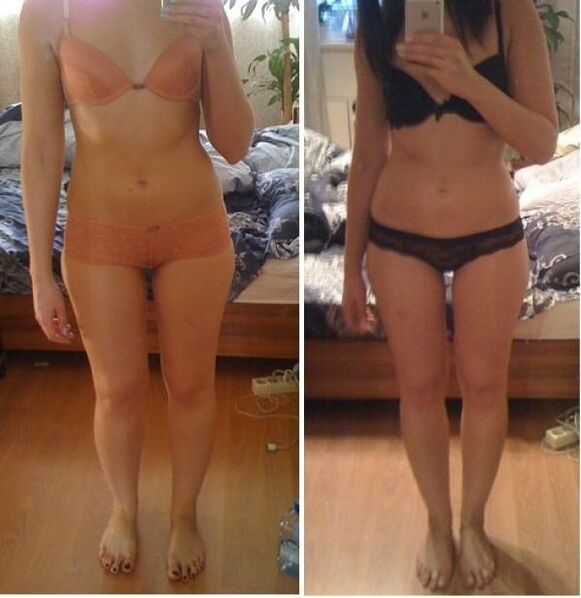 Au Japon, une fille a perdu du poids en 14 jours avant et après comparaison